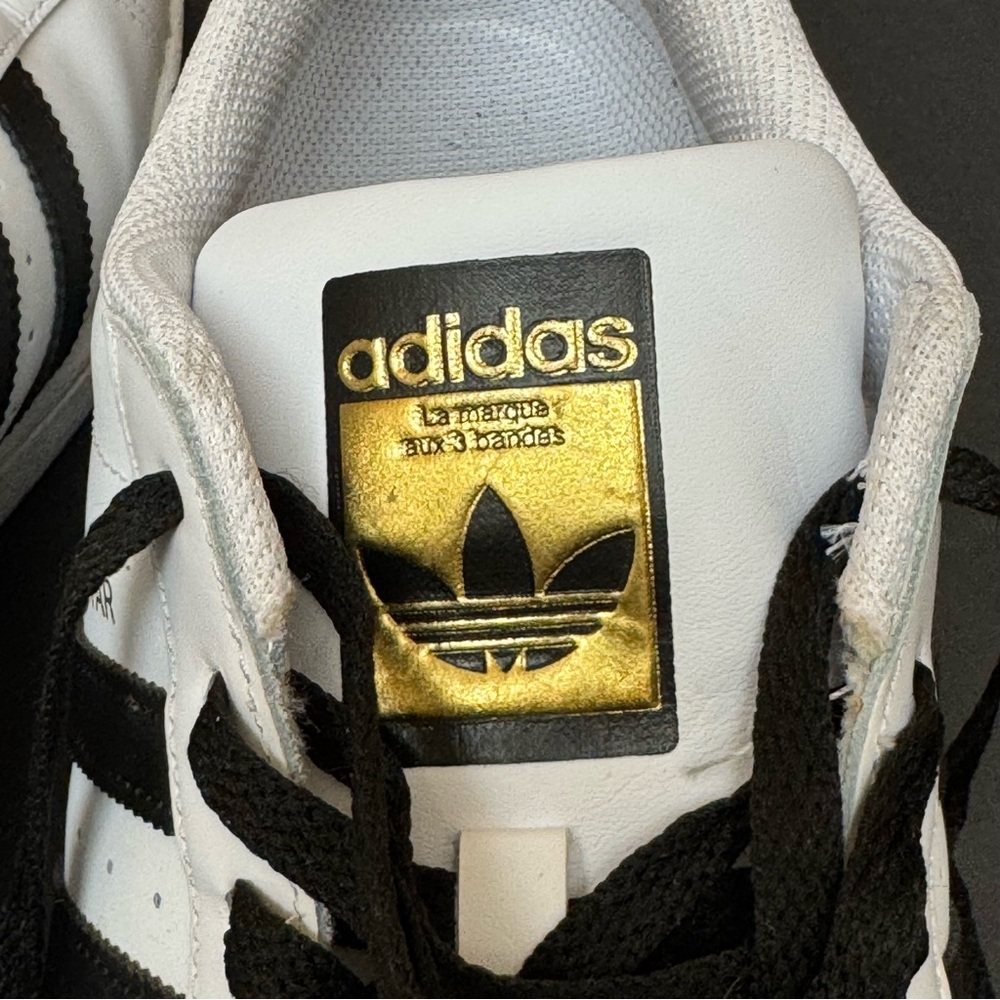 Adidas Superstar Low Top White with Black Stripes Shell Toe Sneakers Mens 12 - Picture 5 of 10
